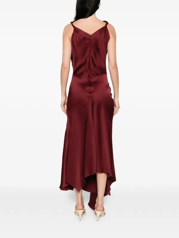victoria beckham red silk dress Victoria Beckham Cut-Out Gown In Cardinal Red