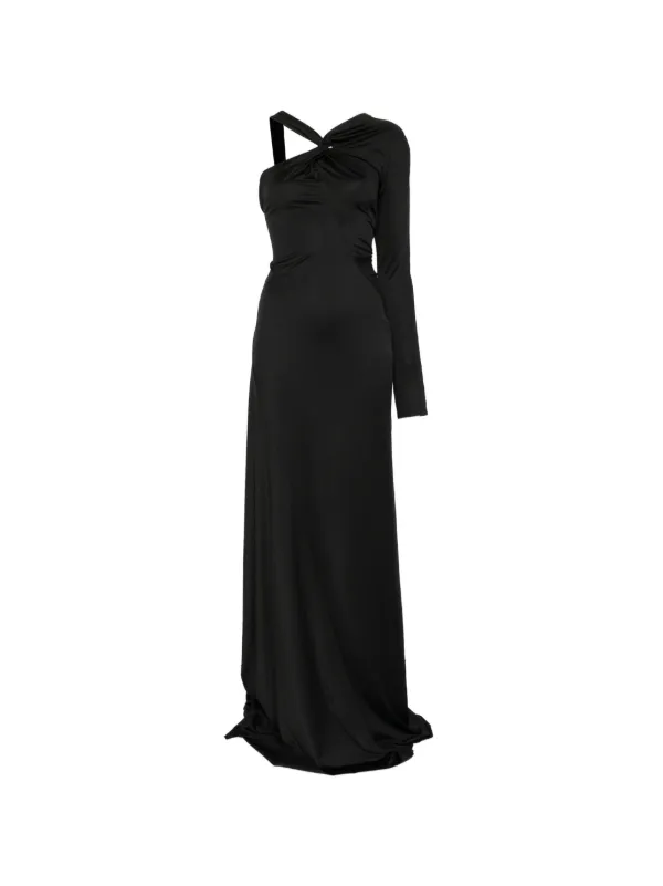 Victoria Beckham Asymmetric One-shoulder Gown in Black