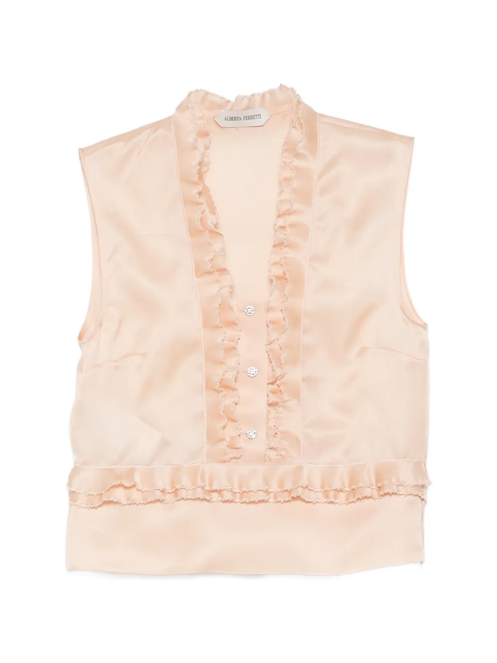 Alberta Ferretti Blusa con ruches - Rosa