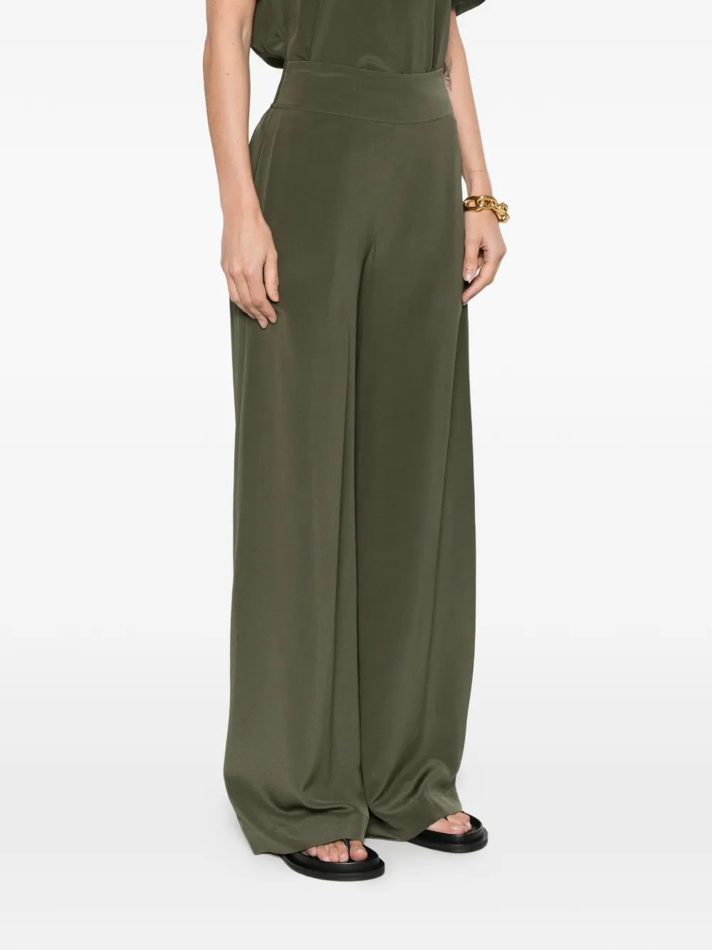  Joseph Rihani Slit Palazzo Pants - Green 