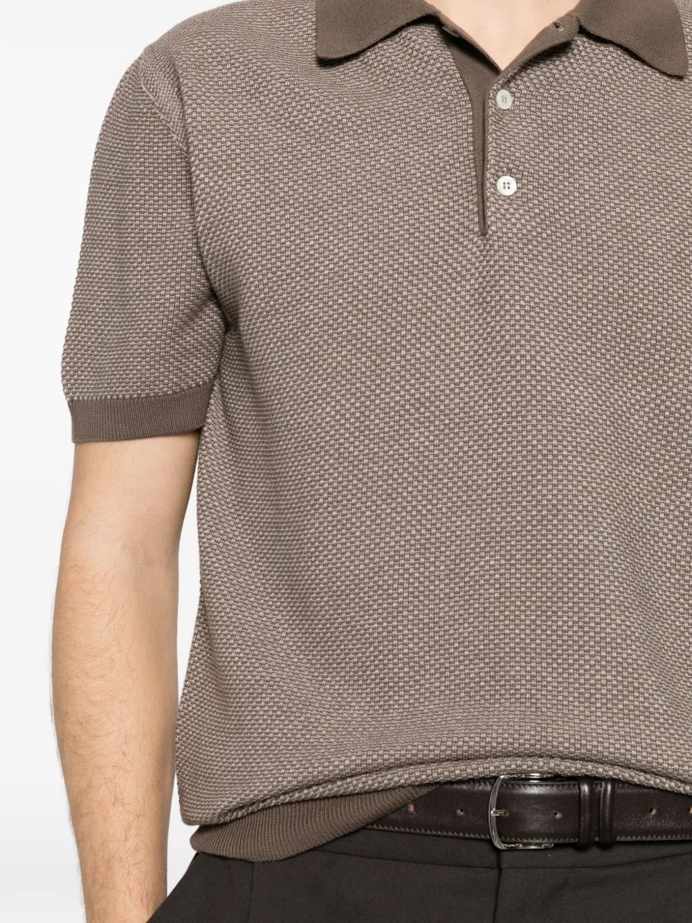 Canali Poloshirt met patroon Beige