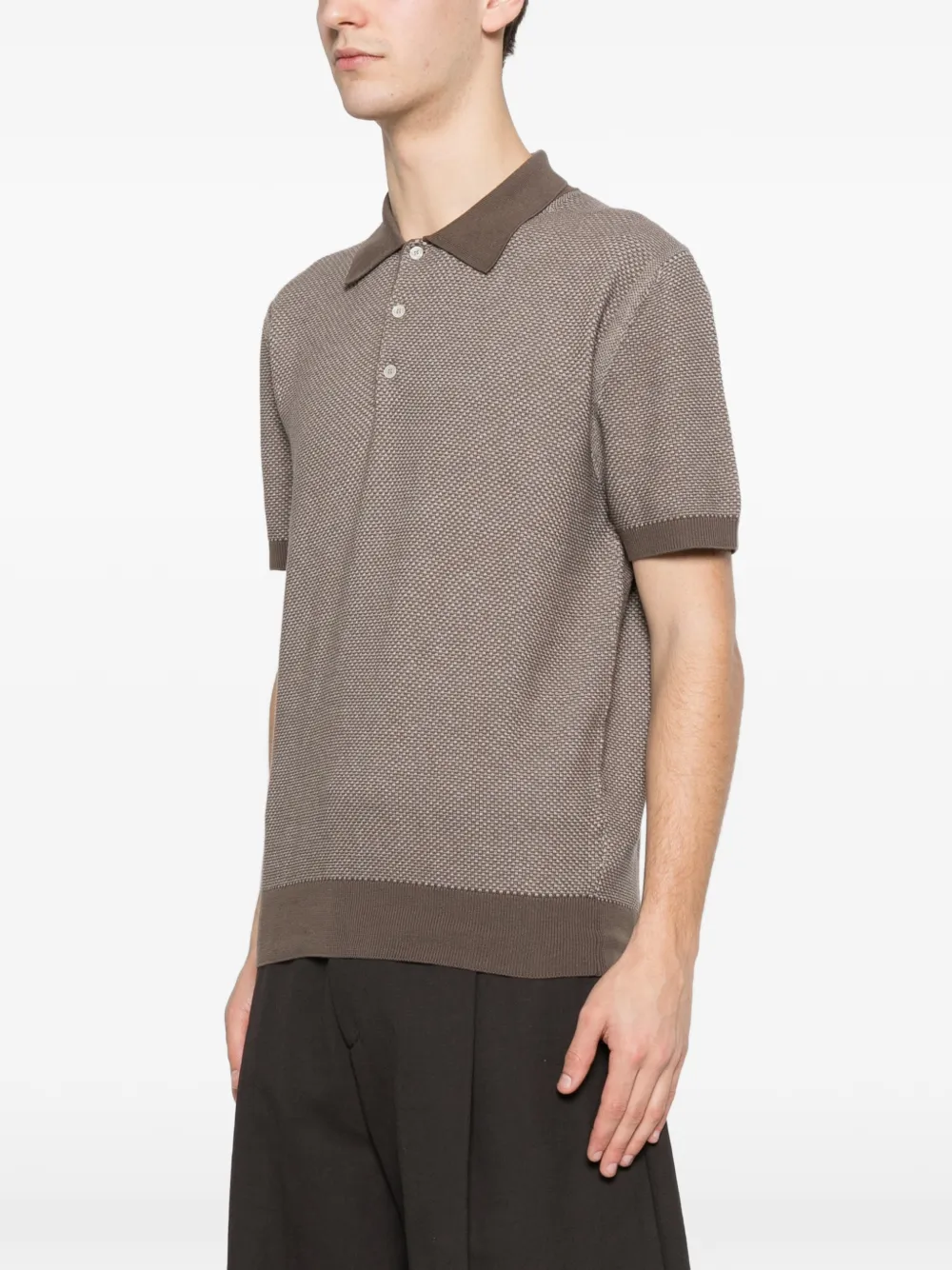 Canali Poloshirt met patroon Beige