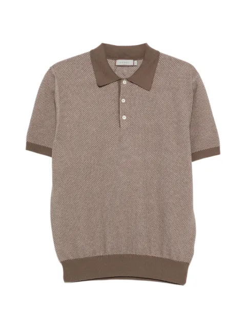 Canali patterned polo shirt