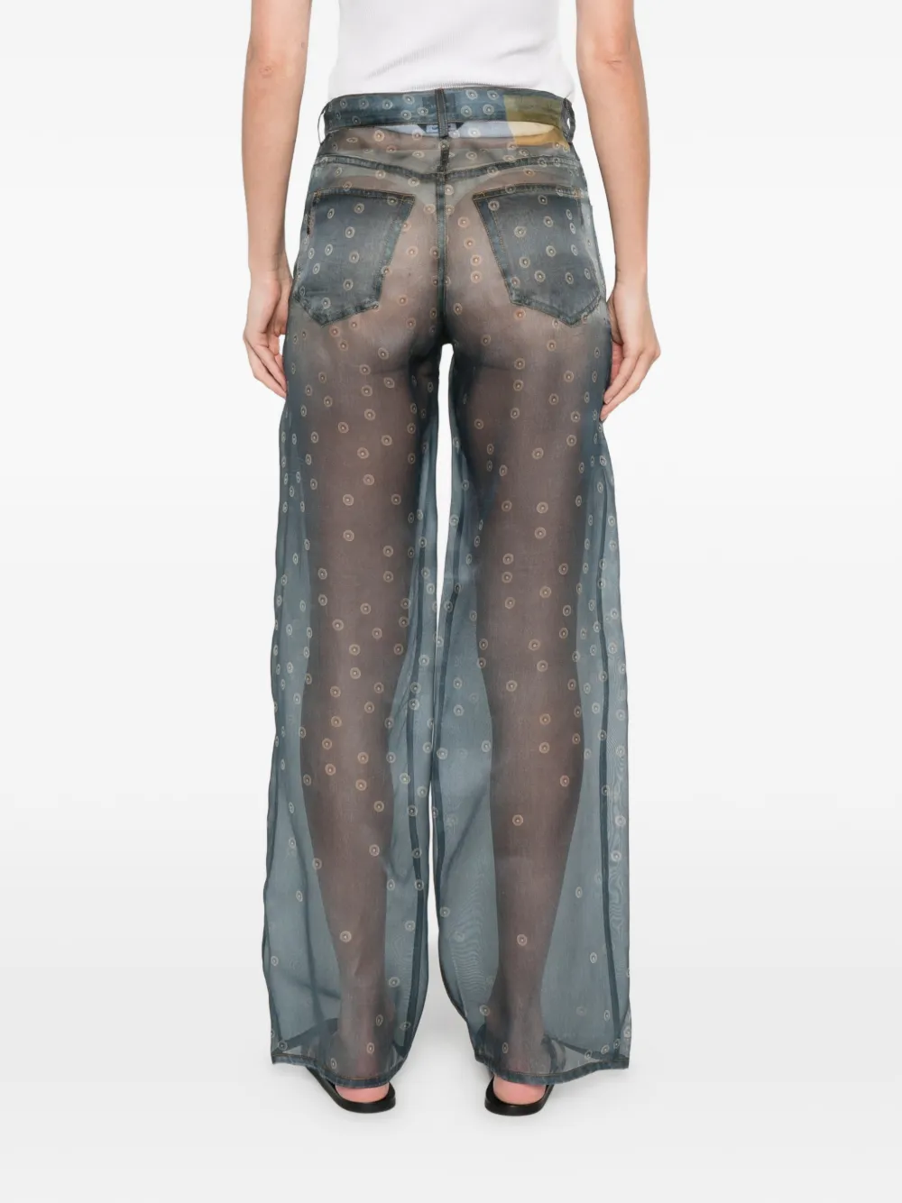 Haikure Bonnie denim met patroon Blauw