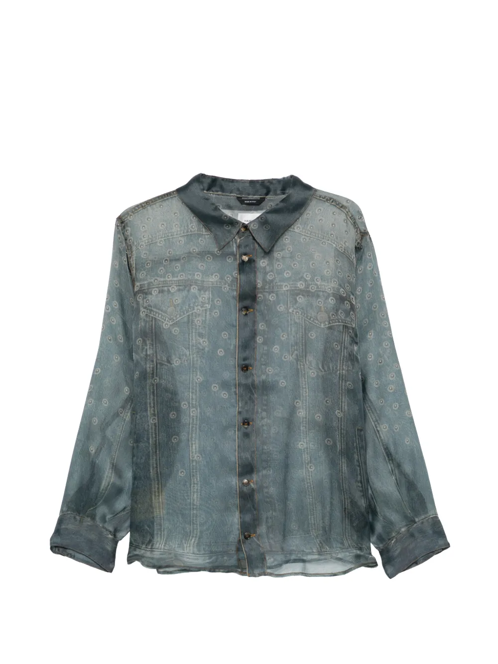 Haikure Maya buttoned silk shirt - Blu