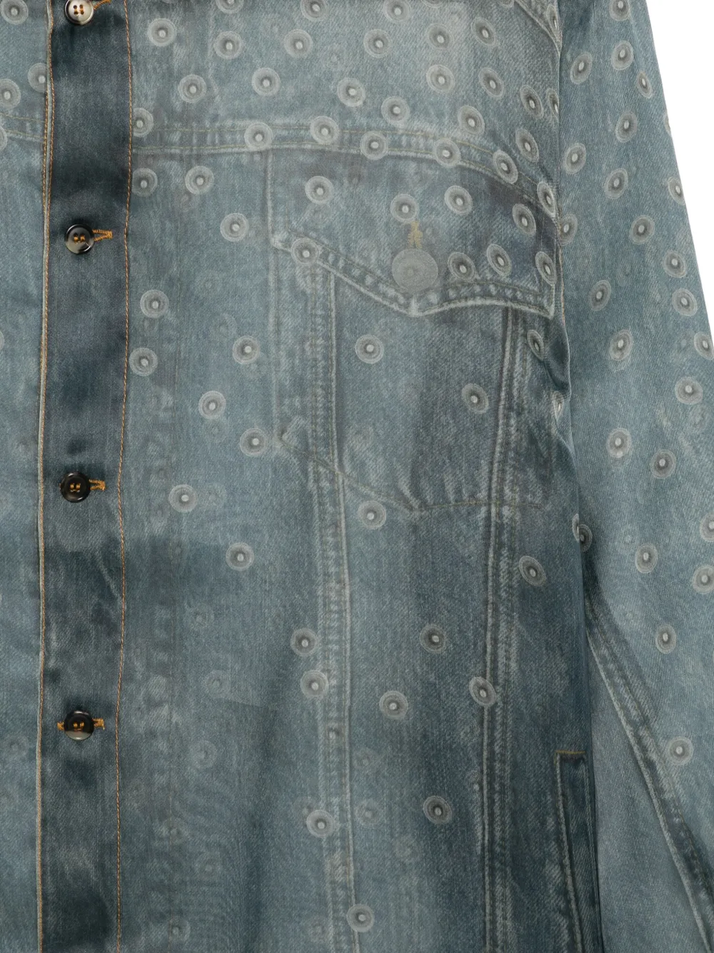  Haikure Maya Buttoned Silk Shirt - Blue 