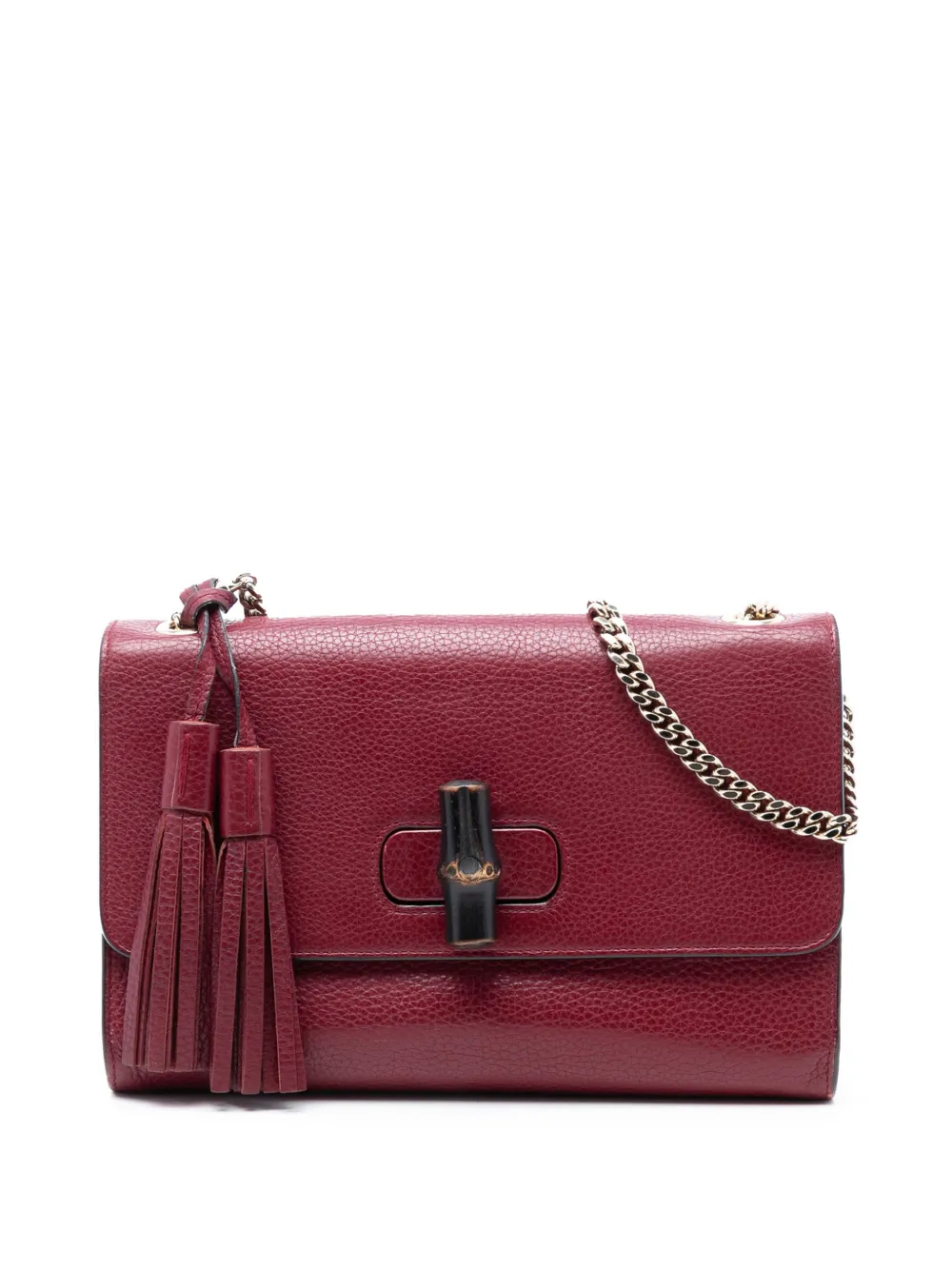 Gucci Pre-Owned 2000-2015 Medium Leather Miss Bamboo crossbody bag - Rosso