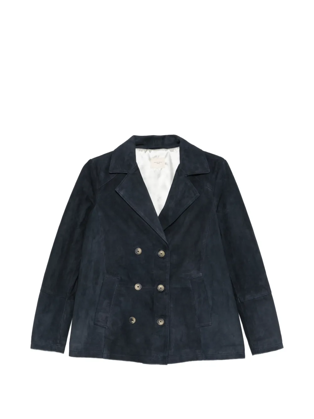 mara bini double-breasted suede blazer - Blu