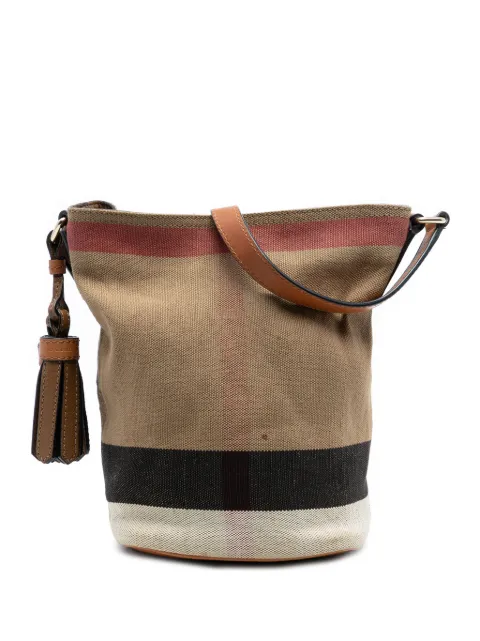 Burberry Pre-Owned 2000-2017 Mini Mega Check Canvas Ashby Tassel bucket bag