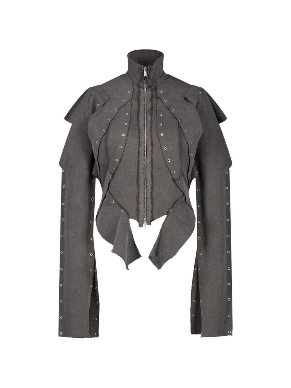 SRVC Studio eyelet-detail zip-up sweatshirt - Grau