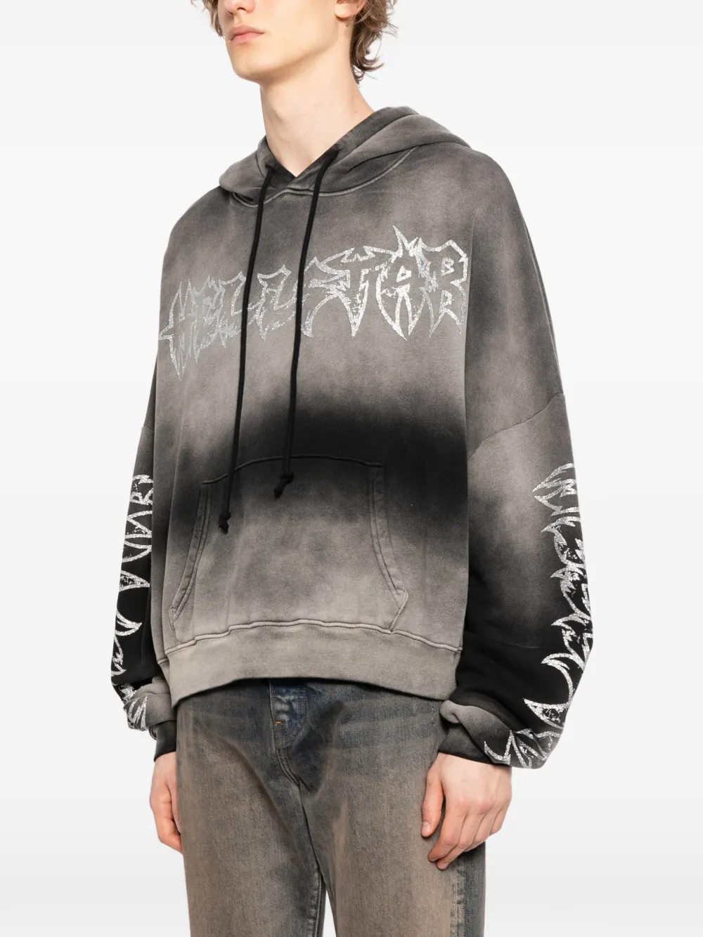 HELLSTAR Sweater met grafische print en capuchon Grijs
