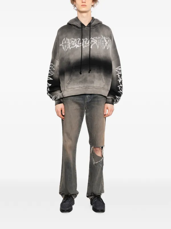 HELLSTAR Graphic Hooded Sweatshirt | Grey | FARFETCH