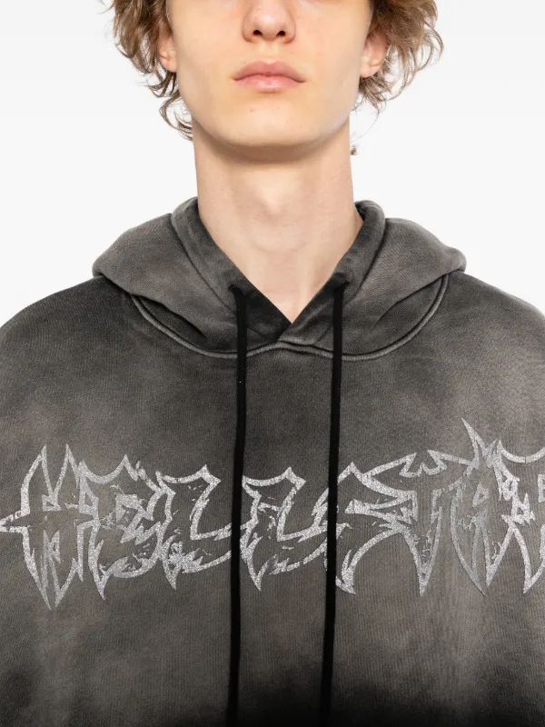 HELLSTAR Graphic Hooded Sweatshirt | Grey | FARFETCH JO