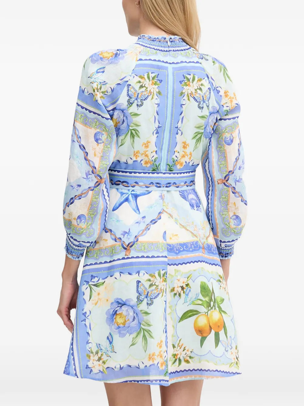 Hale Bob Lakelynn mini-jurk met bloemenprint en ceintuur Blauw