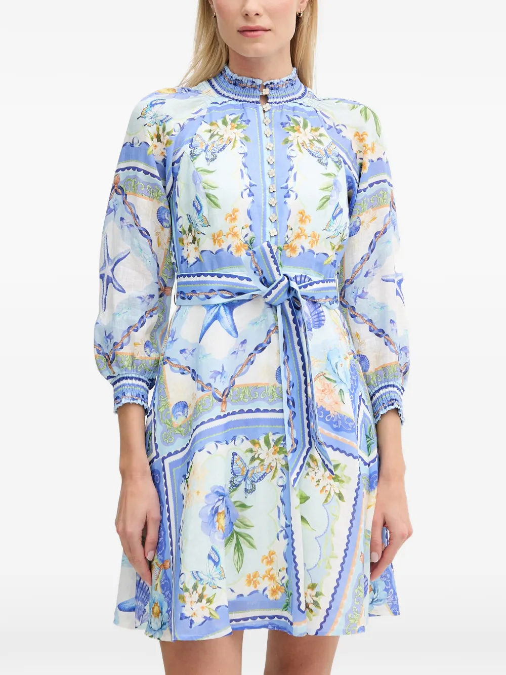 Hale Bob Lakelynn floral-print belted mini dress