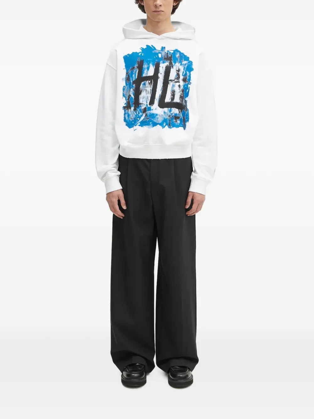 Helmut Lang Hoodie met print Wit