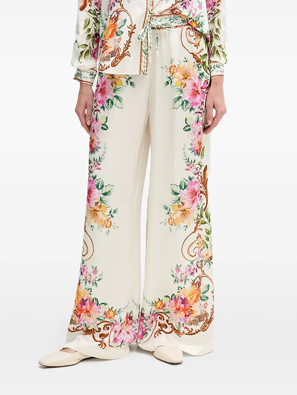Hale Bob Lyanna floral palazzo pants - Toni neutri