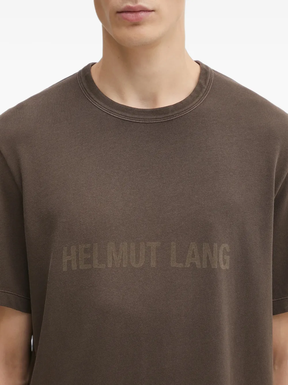 Helmut Lang logo-print T-shirt Bruin