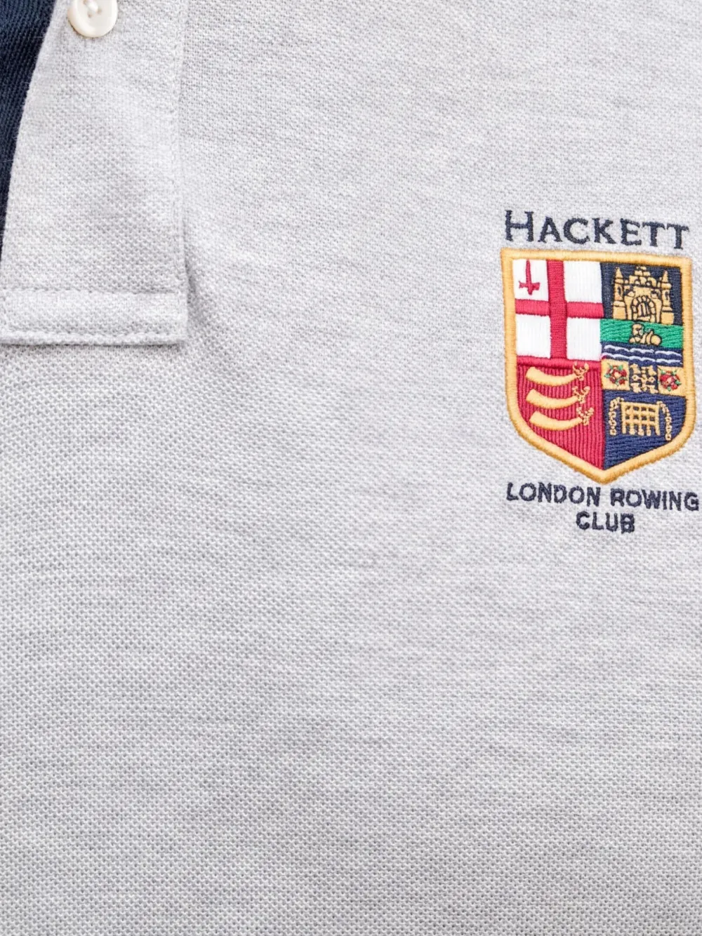 Hackett London Piqué poloshirt met borduurwerk Grijs