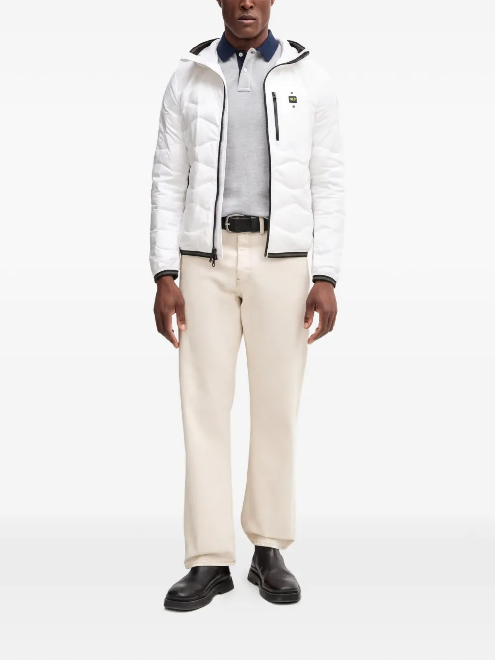 Hackett London Piqué poloshirt met borduurwerk Grijs