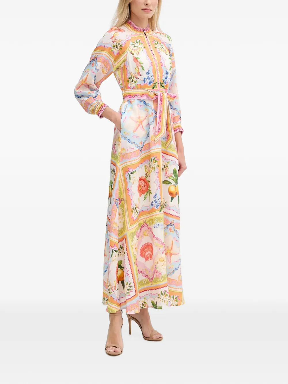 Hale Bob Lakelynn maxi-jurk met bloemenprint en ceintuur Oranje
