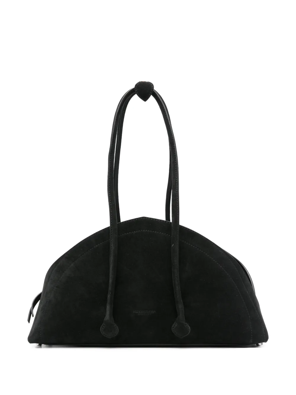 FEDERICO CINA Borsa tote Tortellino in pelle scamosciata - Nero