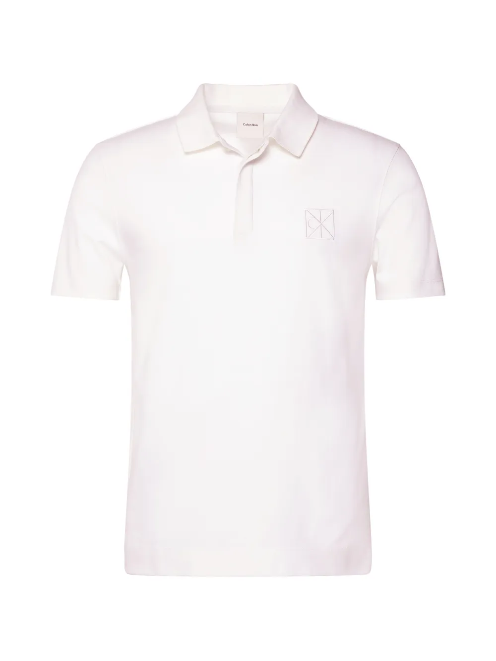 Calvin Klein logo-embroidered short-sleeve polo shirt - Weiß