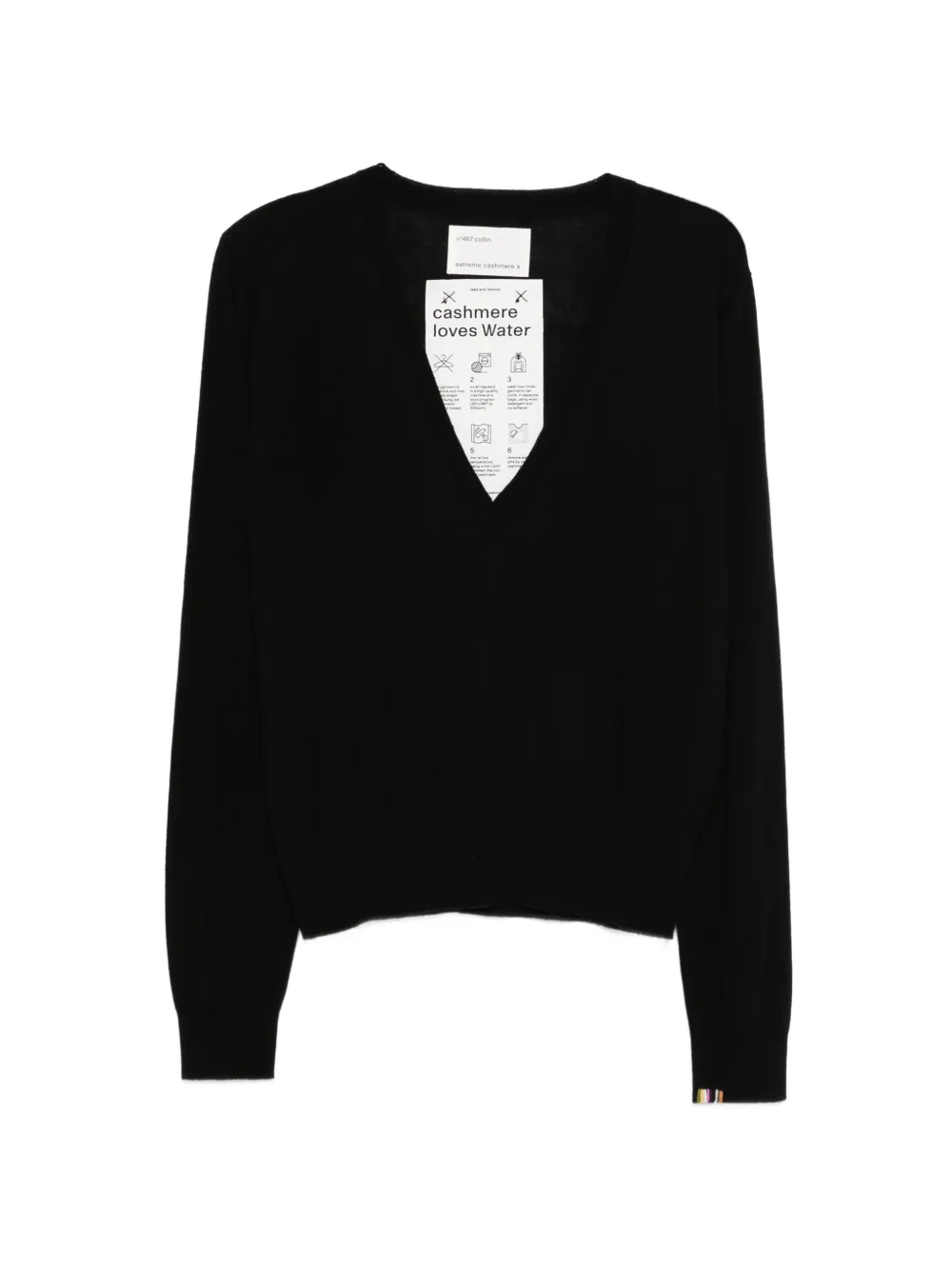 extreme cashmere Nº467 Collin V-neck long-sleeve sweater - Nero