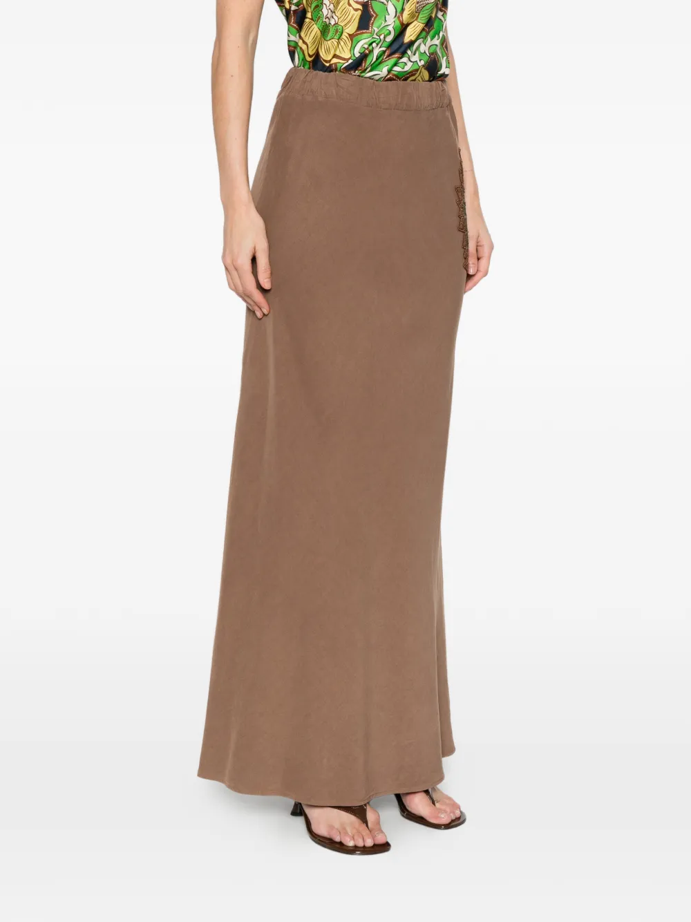  Bazar Deluxe Elasticated-waistband Maxi Skirt - Brown 