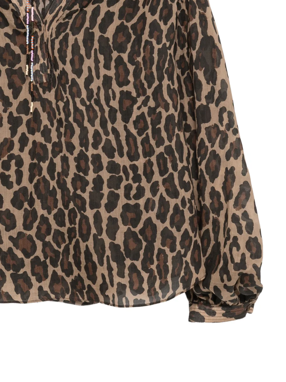  Bazar Deluxe V-neck Leopard-print Blouse - Neutrals 
