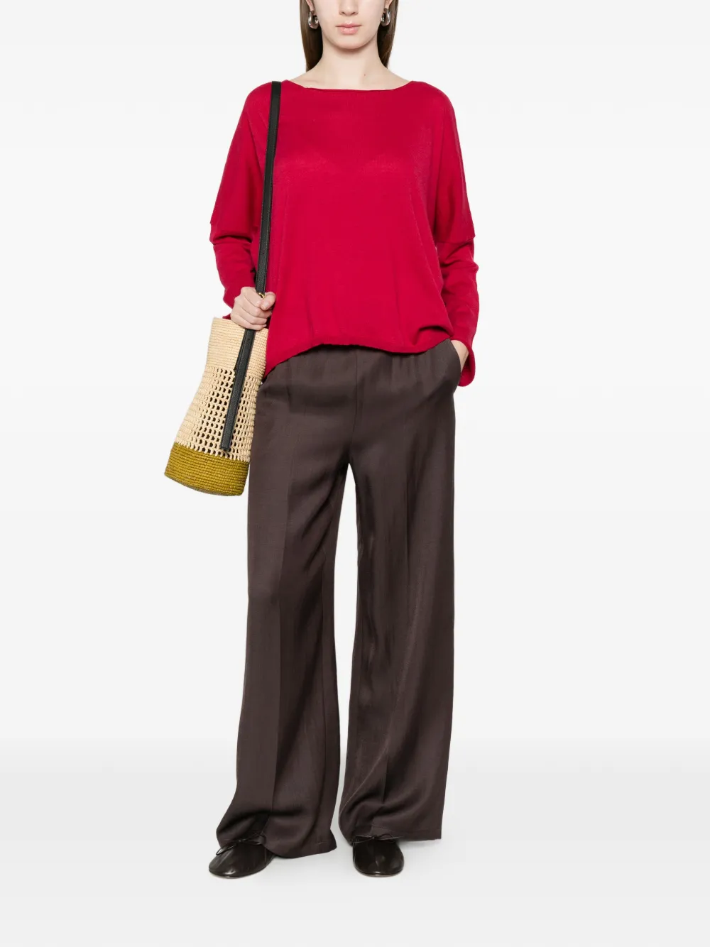  Beyou Boat-neck Top - Red 