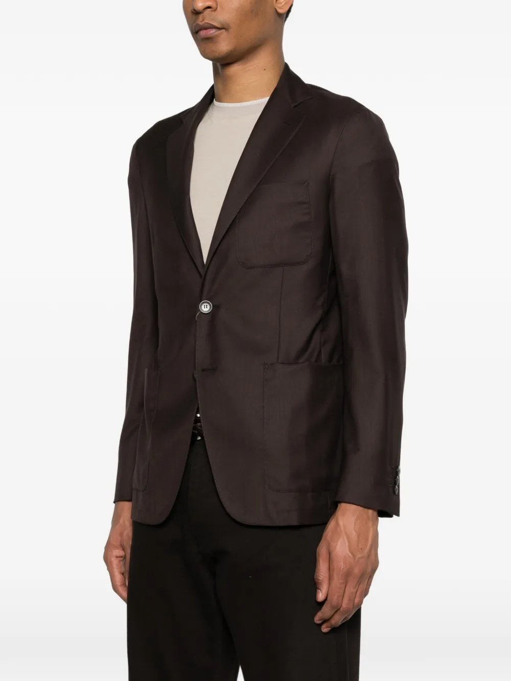 Canali Blazer met enkele rij knopen Bruin