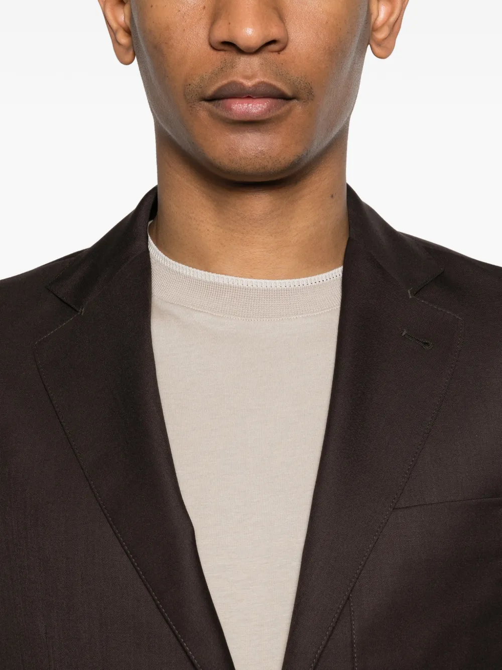 Canali Blazer met enkele rij knopen Bruin