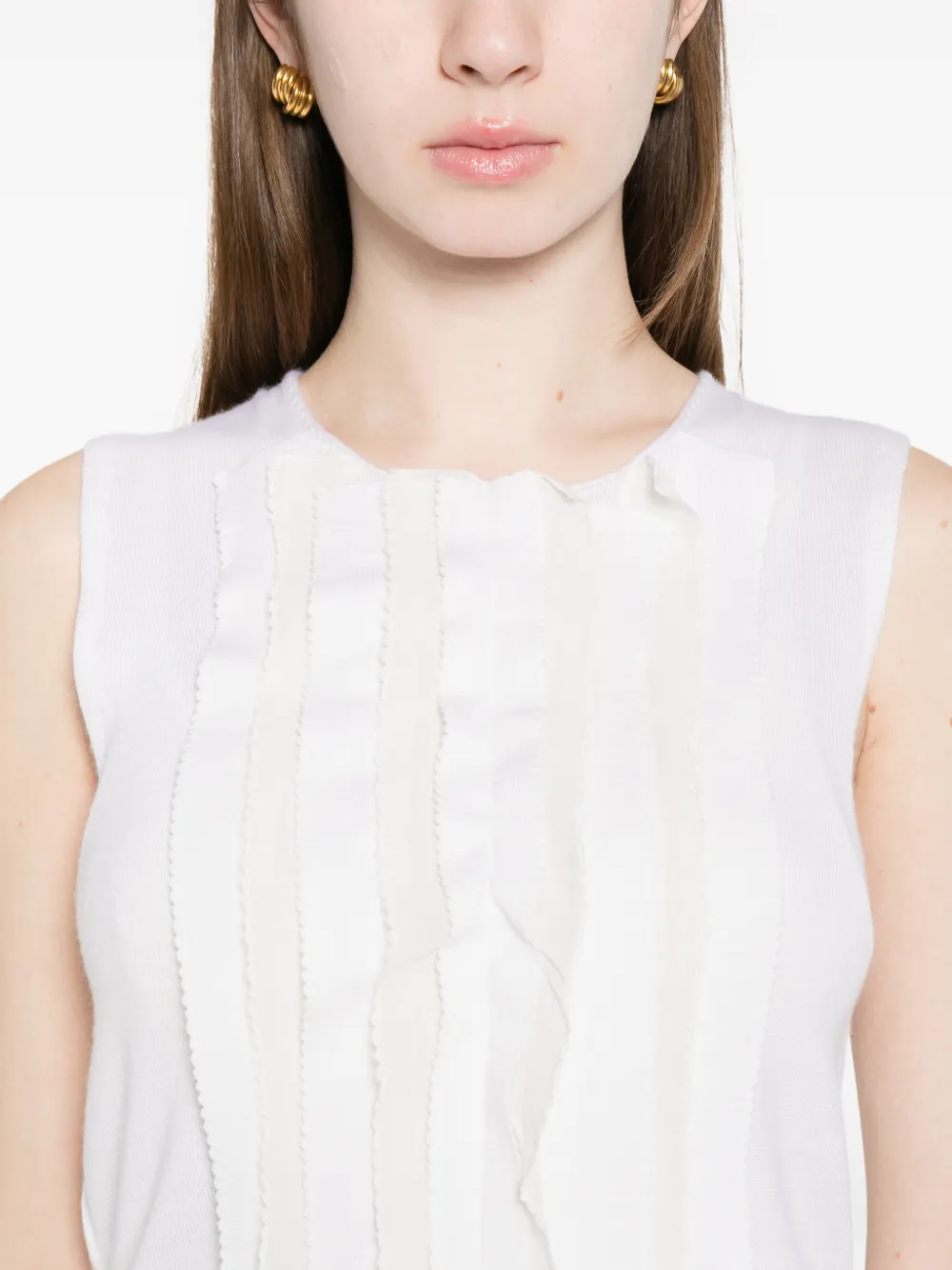 Alberta Ferretti Top met ruches Wit
