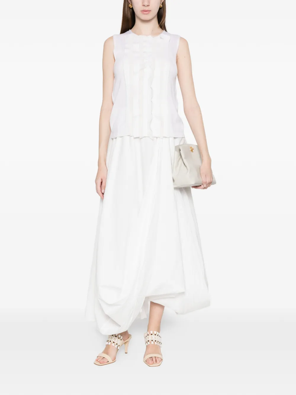 Alberta Ferretti Top met ruches Wit