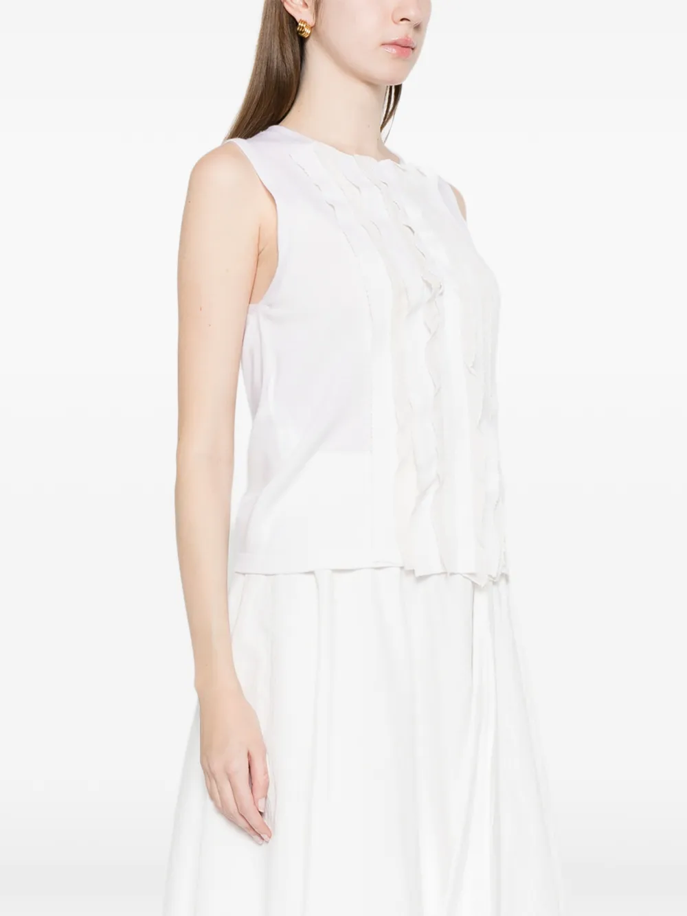 Alberta Ferretti Top met ruches Wit