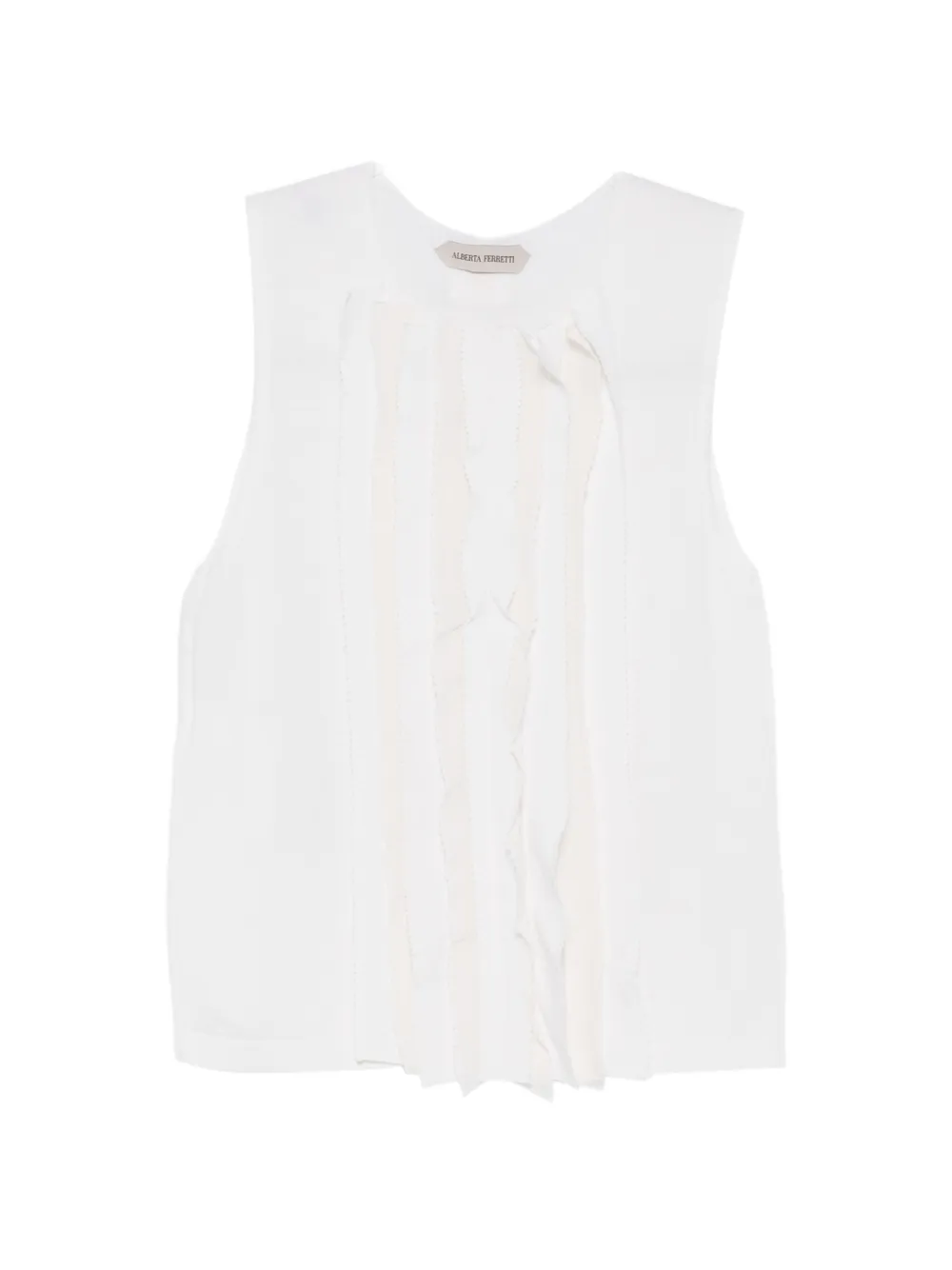Alberta Ferretti Top con ruches - Bianco