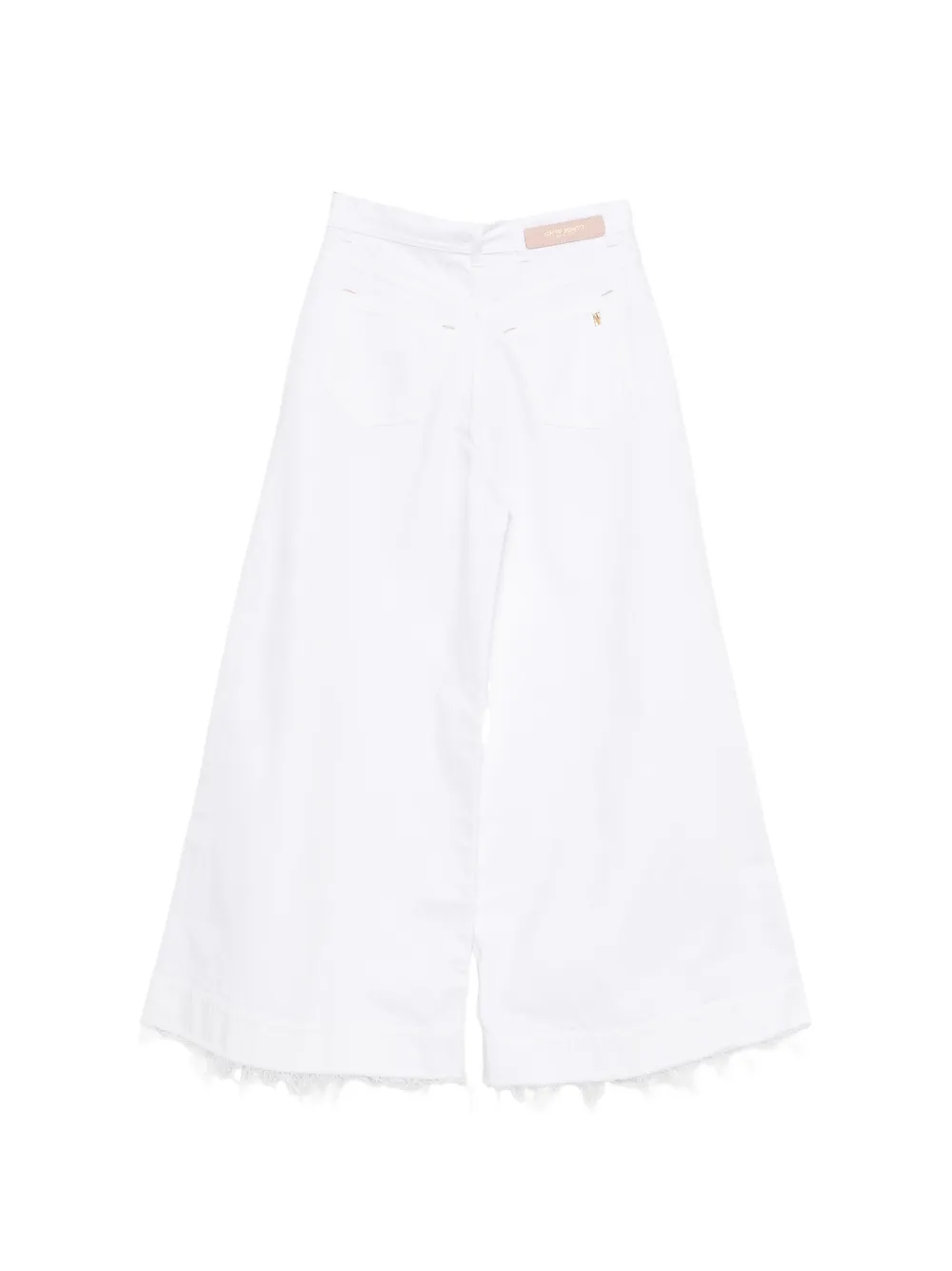  Alberta Ferretti Vaqueros Con Bordado Floral - Blanco 