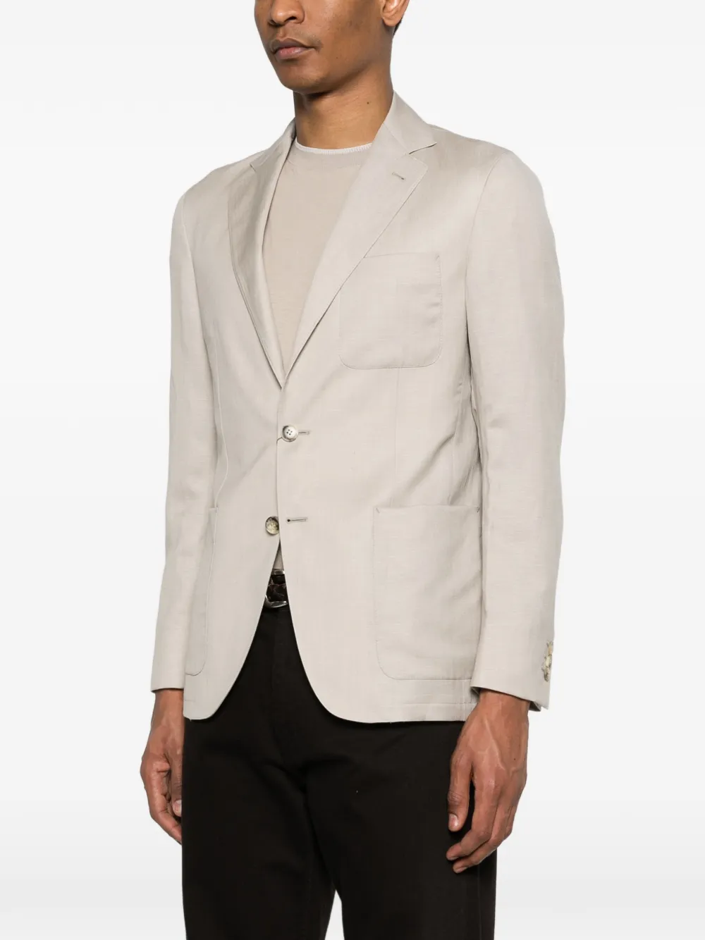 Canali Blazer met enkele rij knopen Beige