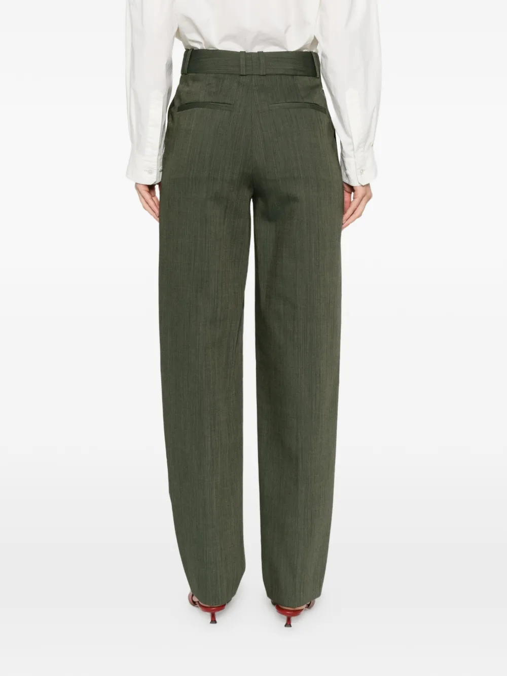 JOSEPH Zen Wool Trousers | Green | FARFETCH