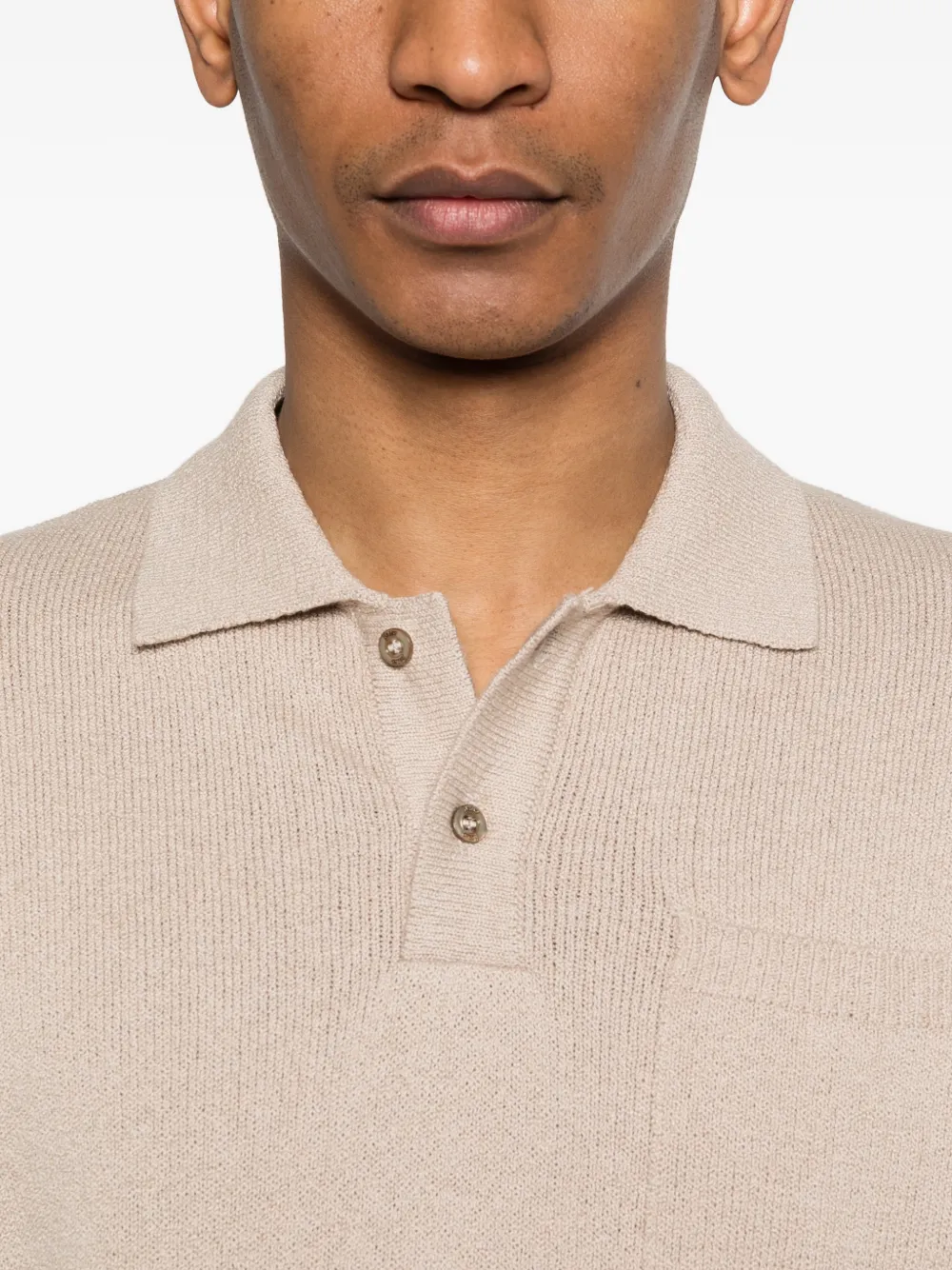 Herno Chest-pocket Polo Shirt in Neutrals, view 5
