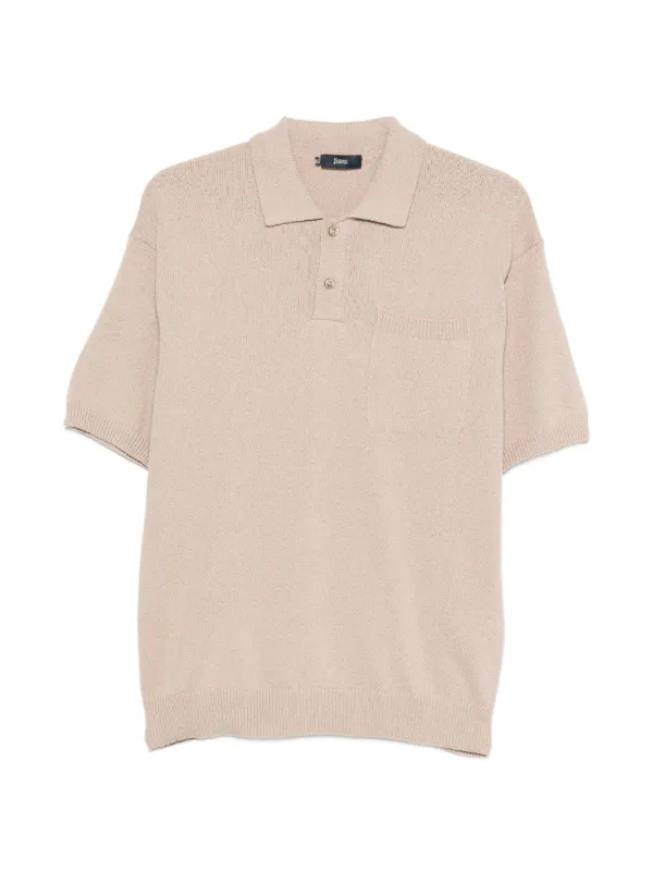 Herno Chest-pocket Polo Shirt in Neutrals