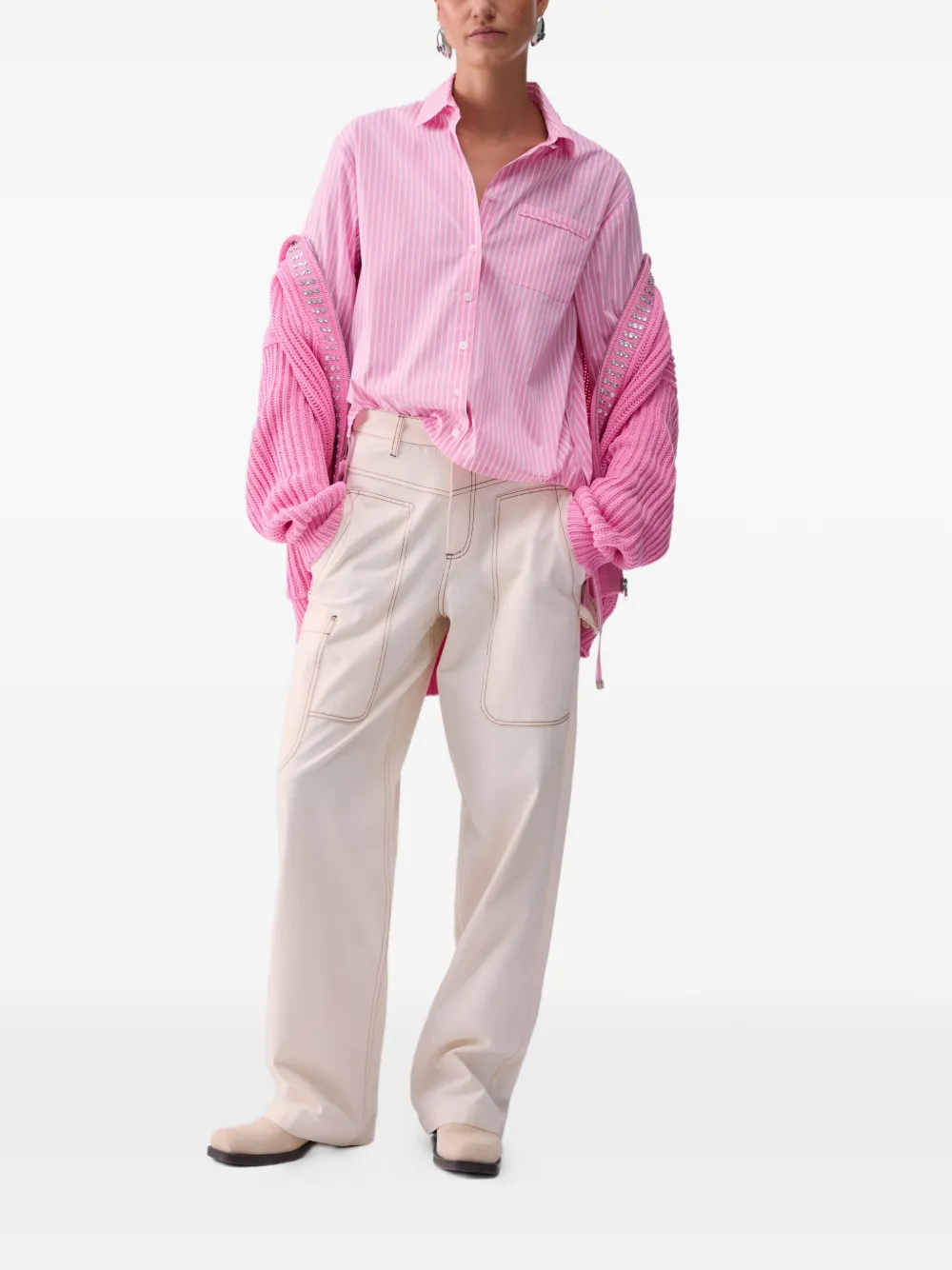  Liu Jo Striped Pocket Shirt - Pink 