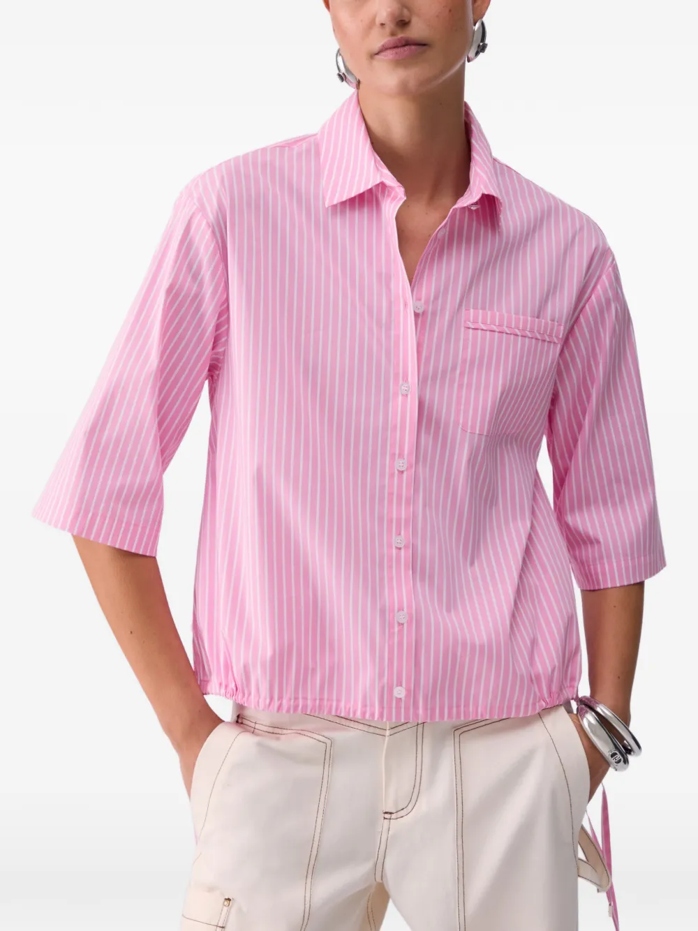  Liu Jo Striped Pocket Shirt - Pink 