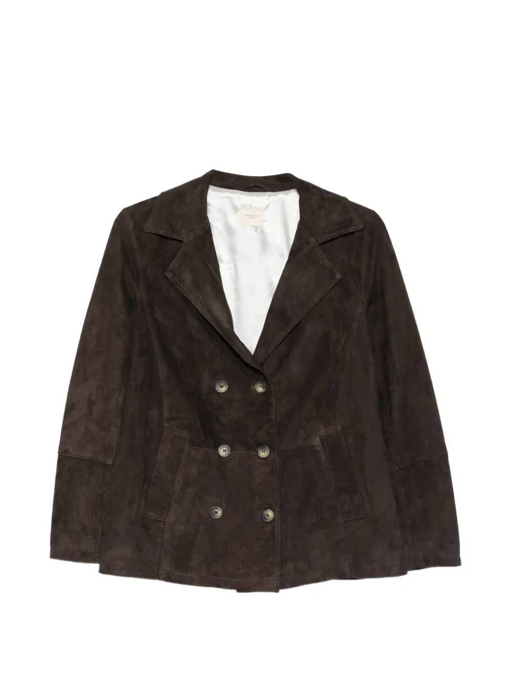 mara bini double-breasted suede blazer - Marrone