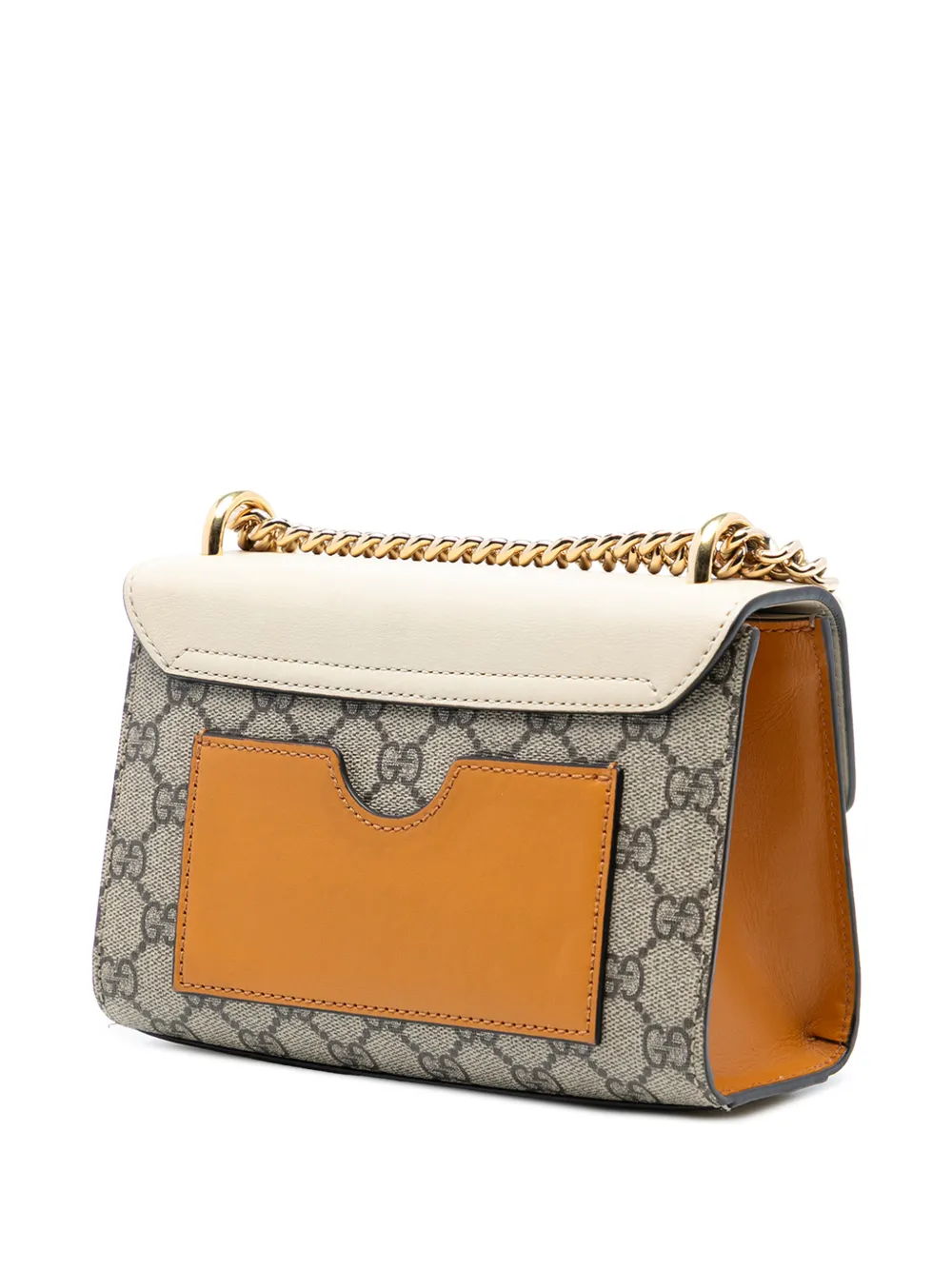  Gucci Pre-owned 2016-2026 Small Gg Supreme Padlock Crossbody Bag - Brown 