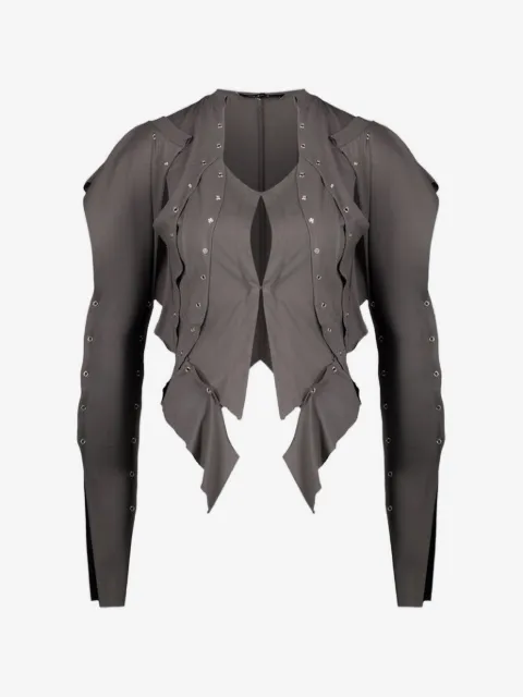 SRVC Studio blusa manga larga con ojales