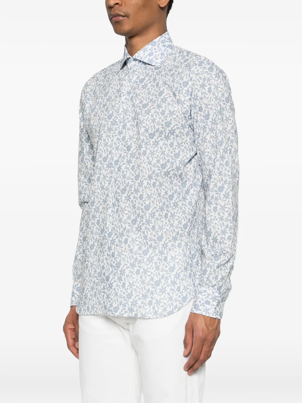 Barba Dandy Life overhemd met bloemenprint Wit