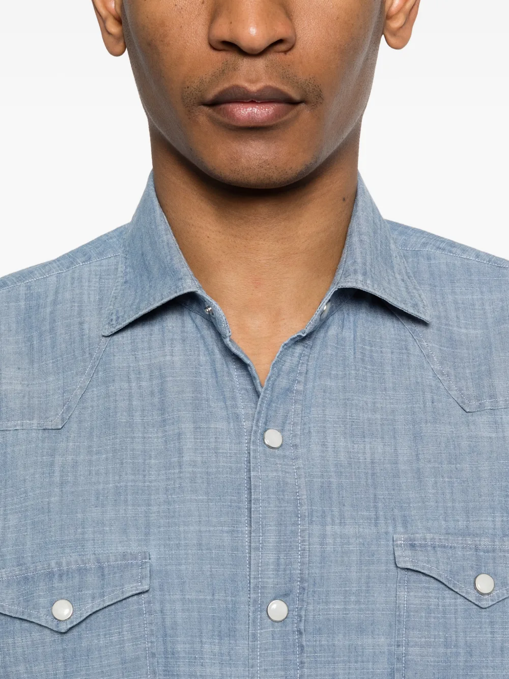 Barba Linnen overhemd Blauw