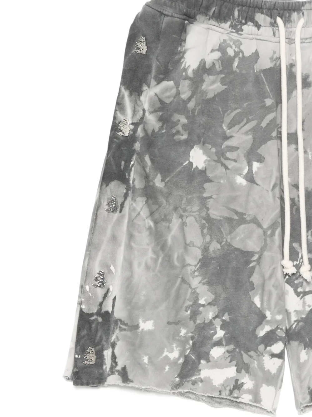  Hellstar Tie-dye Embellishment Shorts - Grey 